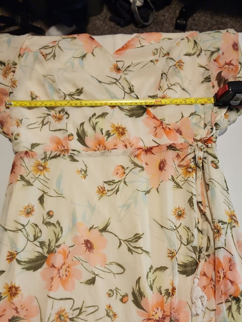 Salt And Sugar Floral High-Low Dress in Cream And Pink - Picture 4 of 11